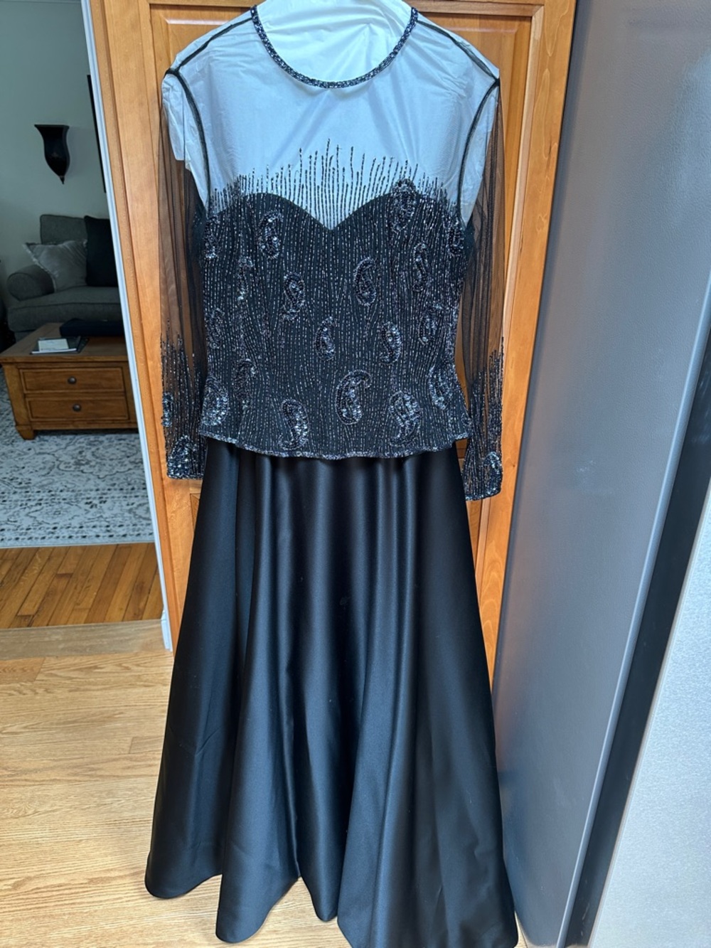 Jovani Black Beaded mother of bride/groom dress worn once size 10
